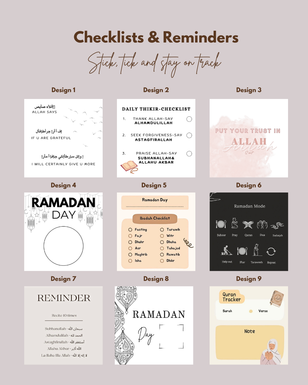 Square Ramadan Magnet Sets
