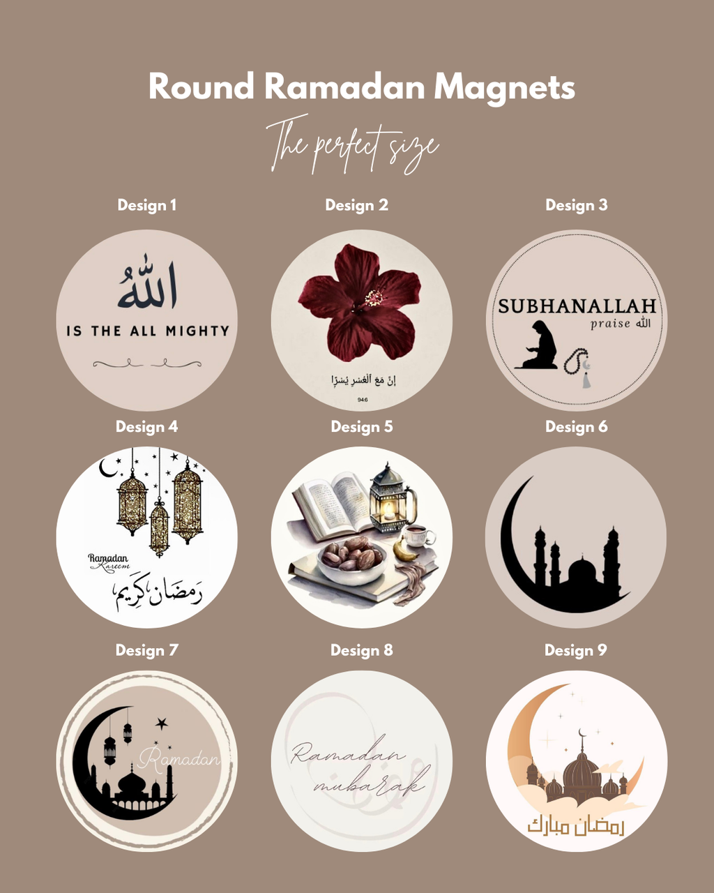 Round Ramadan Magnet Sets