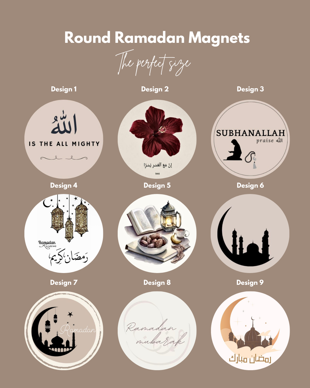 Round Ramadan Magnet Sets